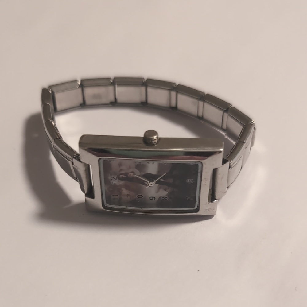 Twilight Stainless‎ Steel Italian Link Stretch Bracelet Watch